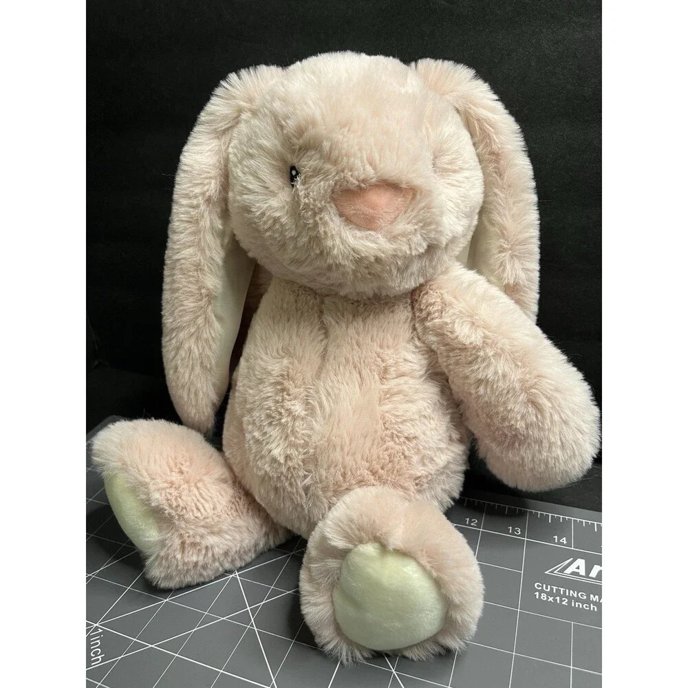 Spark Create Imagine Pink Soft Bunny Rabbit Plush Animal Rattle Satin Ears 14
